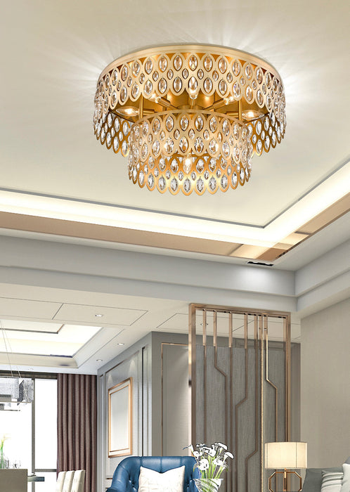 Flush Mount Z-Lite 822F24-HB Heirloom Brass Dealey 12 Light Flush Mount Z-Lite