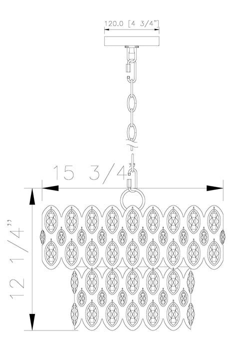 Pendant Z-Lite 822P15-HB Heirloom Brass Dealey 5 Light Pendant Z-Lite