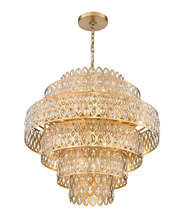 Chandelier Z-Lite 822P32-HB Heirloom Brass Dealey 17 Light Chandelier Z-Lite
