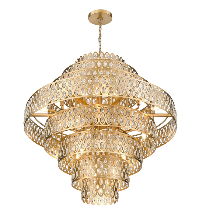 Chandelier Z-Lite 822P45-HB Heirloom Brass Dealey 25 Light Chandelier Z-Lite