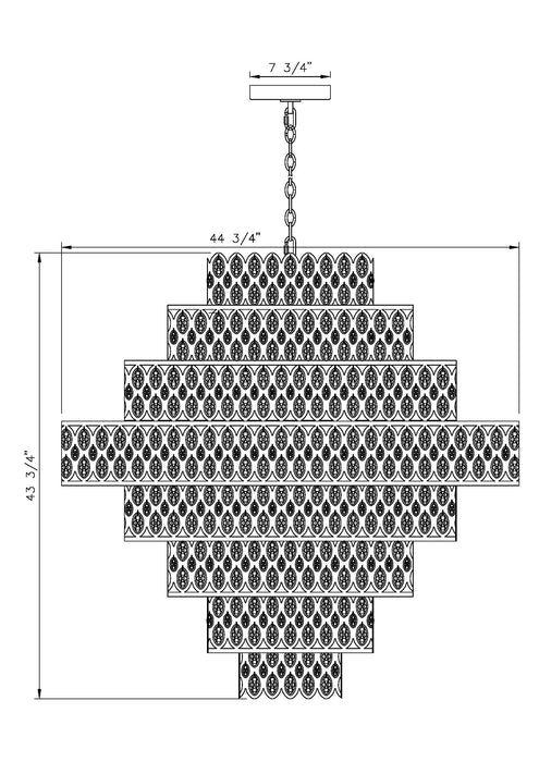 Chandelier Z-Lite 822P45-HB Heirloom Brass Dealey 25 Light Chandelier Z-Lite