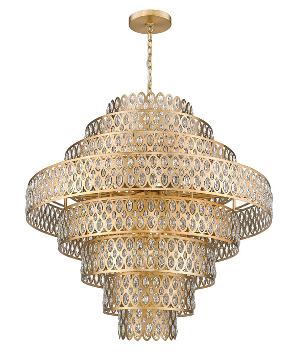 Chandelier Z-Lite 822P45-HB Heirloom Brass Dealey 25 Light Chandelier Z-Lite