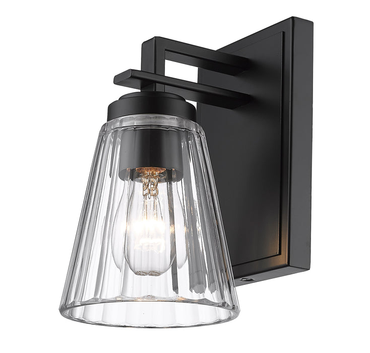 Wall Sconce Z-Lite 823-1S-MB Matte Black Lyna 1 Light Wall Sconce Z-Lite