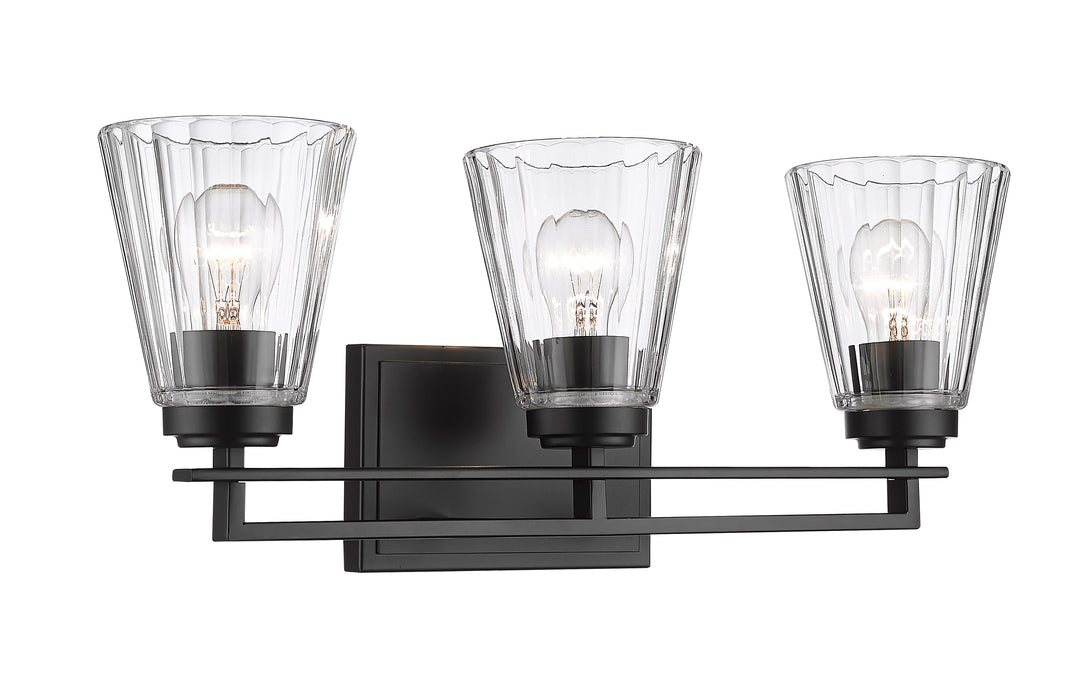 Vanity Z-Lite 823-3V-MB Matte Black Lyna 3 Light Vanity Z-Lite