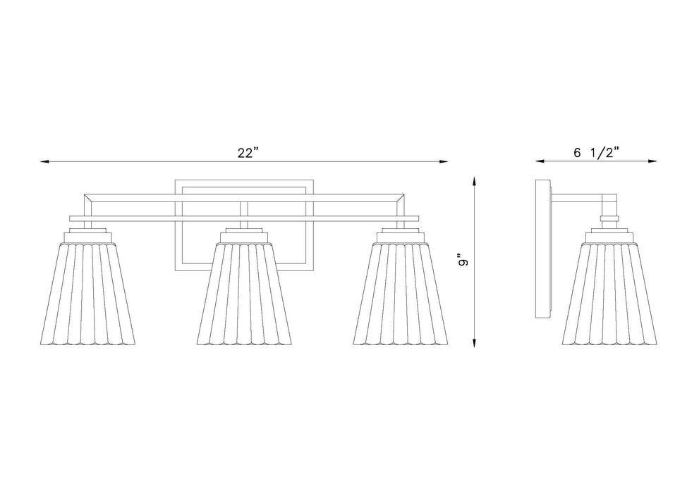 Vanity Z-Lite 823-3V-MB Matte Black Lyna 3 Light Vanity Z-Lite