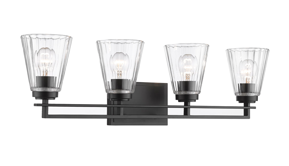 Vanity Z-Lite 823-4V-MB Matte Black Lyna 4 Light Vanity Z-Lite