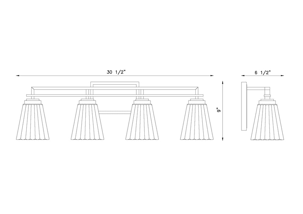 Vanity Z-Lite 823-4V-MB Matte Black Lyna 4 Light Vanity Z-Lite