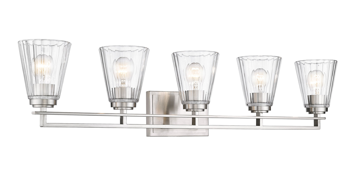 Vanity Z-Lite 823-5V-BN Brushed Nickel Lyna 5 Light Vanity Z-Lite