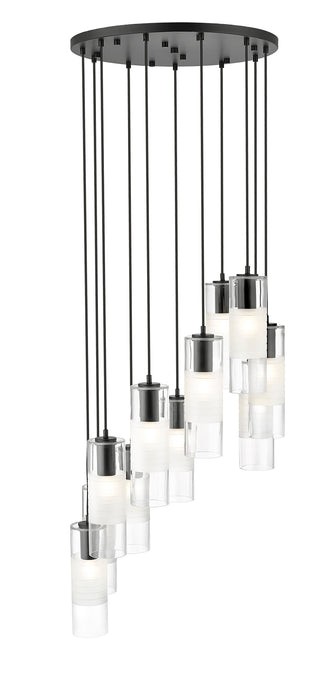 Chandelier Z-Lite 824P-11R-MB Matte Black Alton 11 Light Chandelier Z-Lite