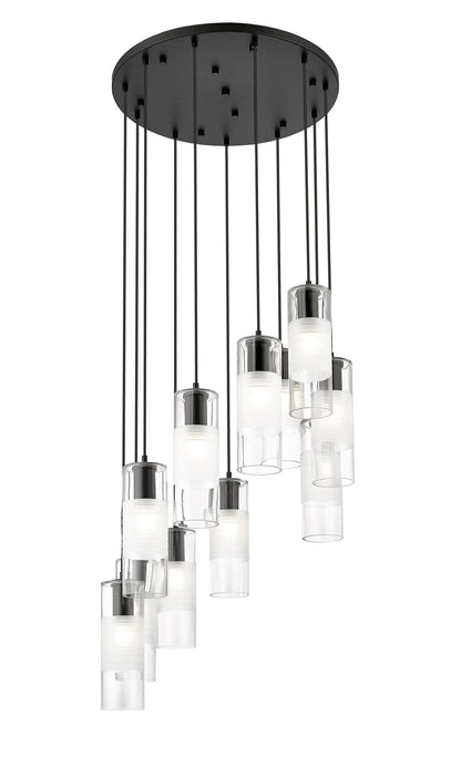 Chandelier Z-Lite 824P-11R-MB Matte Black Alton 11 Light Chandelier Z-Lite