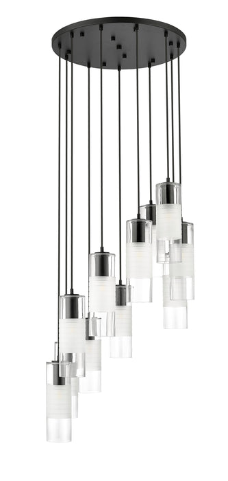 Chandelier Z-Lite 824P-11R-MB Matte Black Alton 11 Light Chandelier Z-Lite