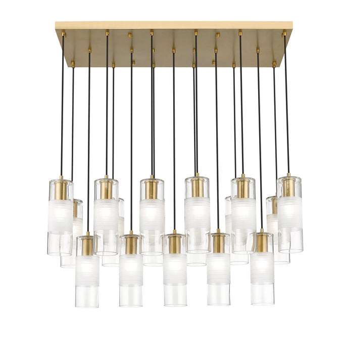 Linear Chandelier Z-Lite 824P-17L-MGLD Modern Gold Alton 17 Light Linear Chandelier Z-Lite