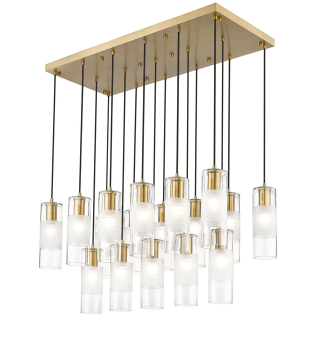 Linear Chandelier Z-Lite 824P-17L-MGLD Modern Gold Alton 17 Light Linear Chandelier Z-Lite