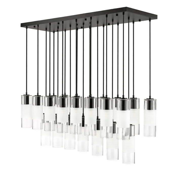 Linear Chandelier Z-Lite 824P-23L-MB Matte Black Alton 23 Light Linear Chandelier Z-Lite