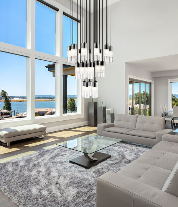 Chandelier Z-Lite 824P-27R-MB Matte Black Alton 27 Light Chandelier Z-Lite