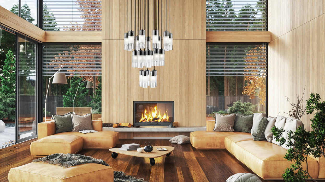 Chandelier Z-Lite 824P-27R-MB Matte Black Alton 27 Light Chandelier Z-Lite