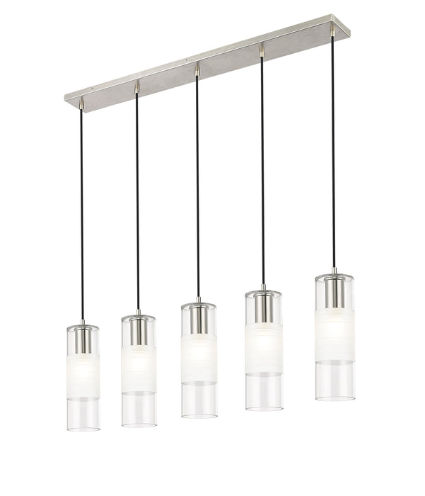 Linear Chandelier Z-Lite 824P-5L-BN Brushed Nickel Alton 5 Light Linear Chandelier Z-Lite