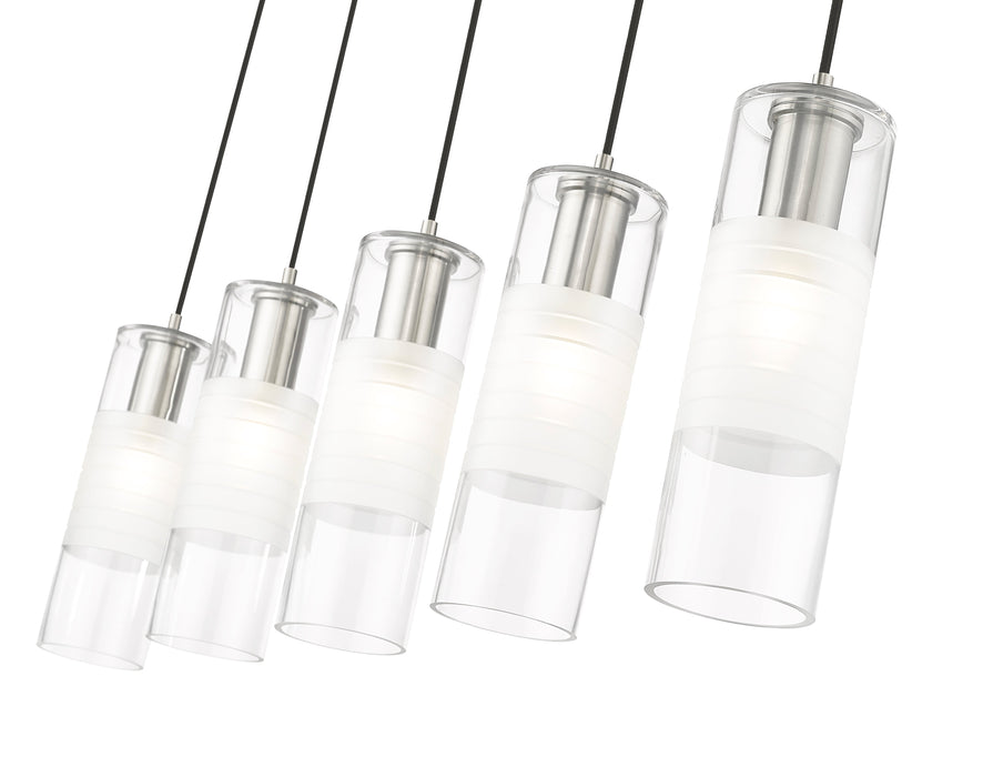 Linear Chandelier Z-Lite 824P-5L-BN Brushed Nickel Alton 5 Light Linear Chandelier Z-Lite