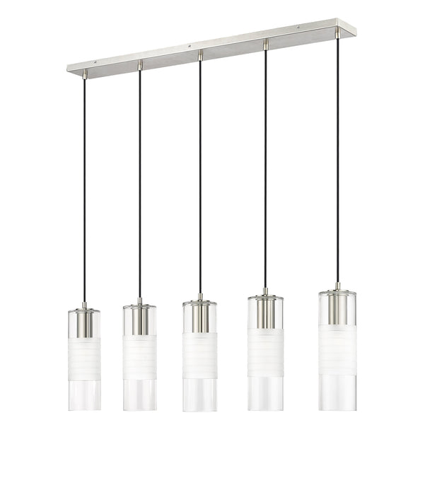 Linear Chandelier Z-Lite 824P-5L-BN Brushed Nickel Alton 5 Light Linear Chandelier Z-Lite