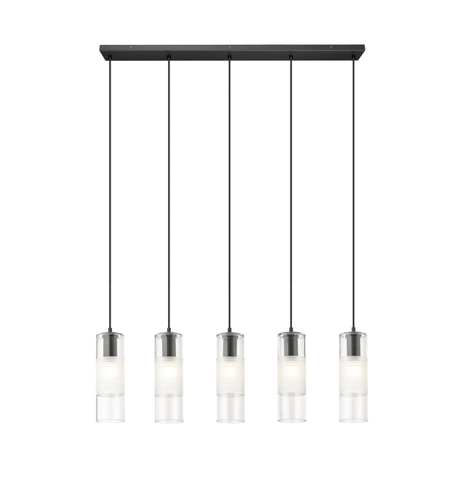 Linear Chandelier Z-Lite 824P-5L-MB Matte Black Alton 5 Light Linear Chandelier Z-Lite