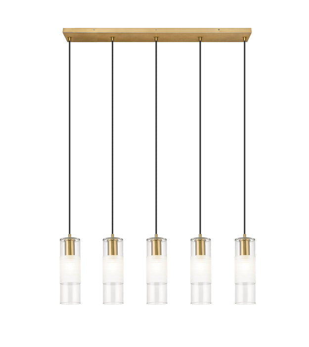 Linear Chandelier Z-Lite 824P-5L-MGLD Modern Gold Alton 5 Light Linear Chandelier Z-Lite