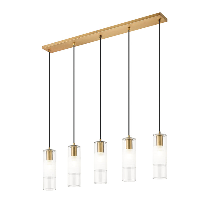 Linear Chandelier Z-Lite 824P-5L-MGLD Modern Gold Alton 5 Light Linear Chandelier Z-Lite