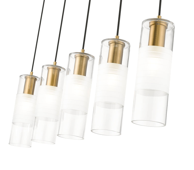 Linear Chandelier Z-Lite 824P-5L-MGLD Modern Gold Alton 5 Light Linear Chandelier Z-Lite