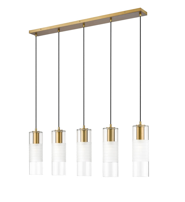 Linear Chandelier Z-Lite 824P-5L-MGLD Modern Gold Alton 5 Light Linear Chandelier Z-Lite