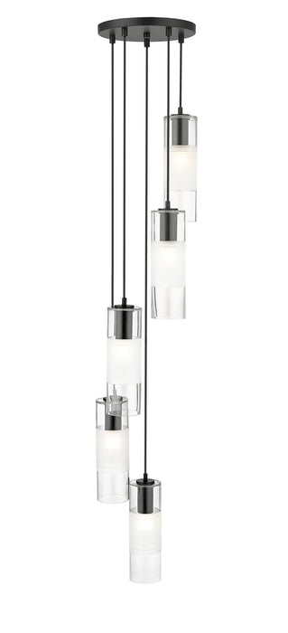 Chandelier Z-Lite 824P-5R-MB Matte Black Alton 5 Light Chandelier Z-Lite