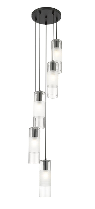 Chandelier Z-Lite 824P-5R-MB Matte Black Alton 5 Light Chandelier Z-Lite