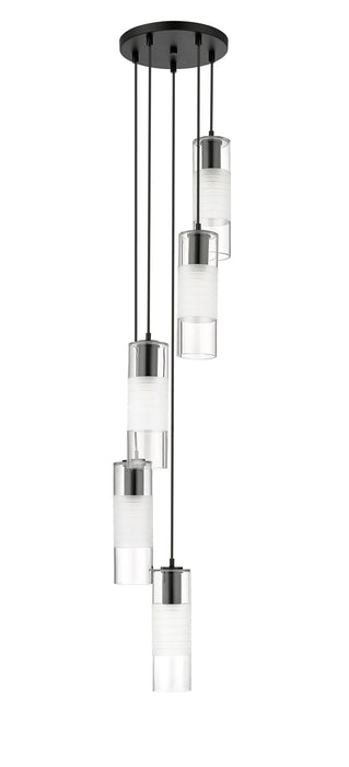 Chandelier Z-Lite 824P-5R-MB Matte Black Alton 5 Light Chandelier Z-Lite