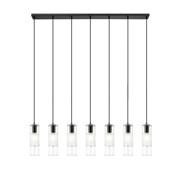 Linear Chandelier Z-Lite 824P-7L-MB Matte Black Alton 7 Light Linear Chandelier Z-Lite