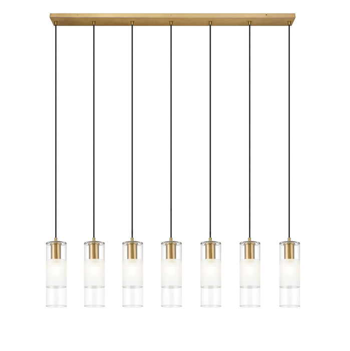 Linear Chandelier Z-Lite 824P-7L-MGLD Modern Gold Alton 7 Light Linear Chandelier Z-Lite