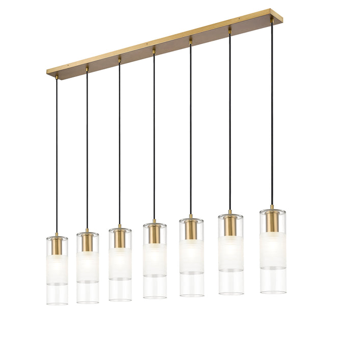 Linear Chandelier Z-Lite 824P-7L-MGLD Modern Gold Alton 7 Light Linear Chandelier Z-Lite