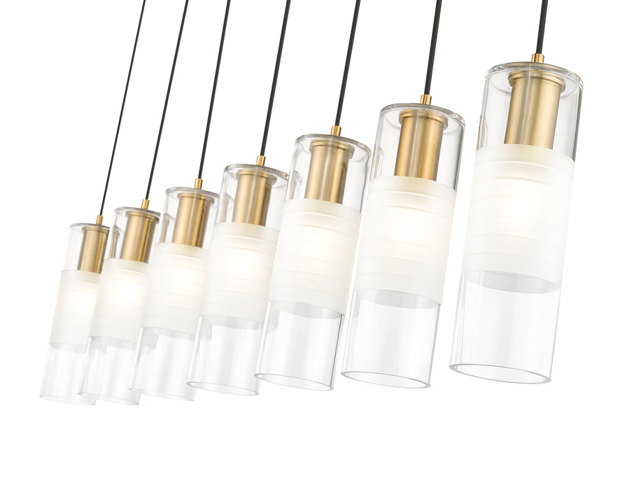 Linear Chandelier Z-Lite 824P-7L-MGLD Modern Gold Alton 7 Light Linear Chandelier Z-Lite