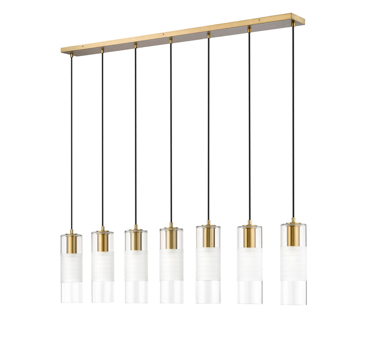Linear Chandelier Z-Lite 824P-7L-MGLD Modern Gold Alton 7 Light Linear Chandelier Z-Lite