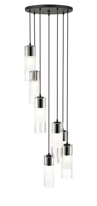 Chandelier Z-Lite 824P-7R-MB Matte Black Alton 7 Light Chandelier Z-Lite