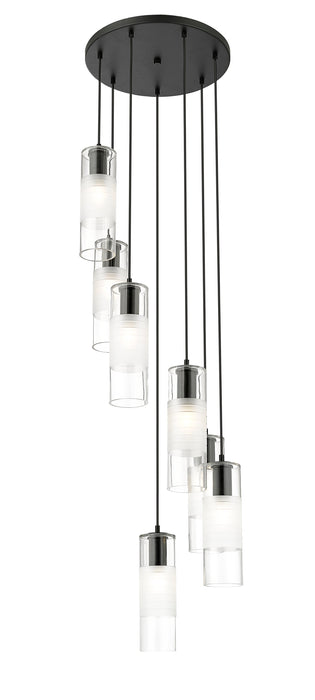Chandelier Z-Lite 824P-7R-MB Matte Black Alton 7 Light Chandelier Z-Lite