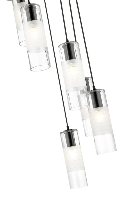 Chandelier Z-Lite 824P-7R-MB Matte Black Alton 7 Light Chandelier Z-Lite
