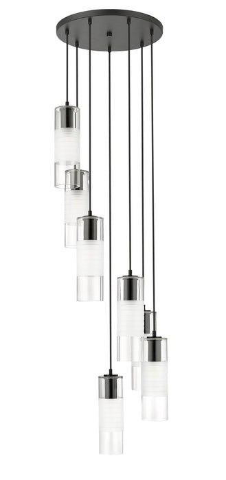 Chandelier Z-Lite 824P-7R-MB Matte Black Alton 7 Light Chandelier Z-Lite