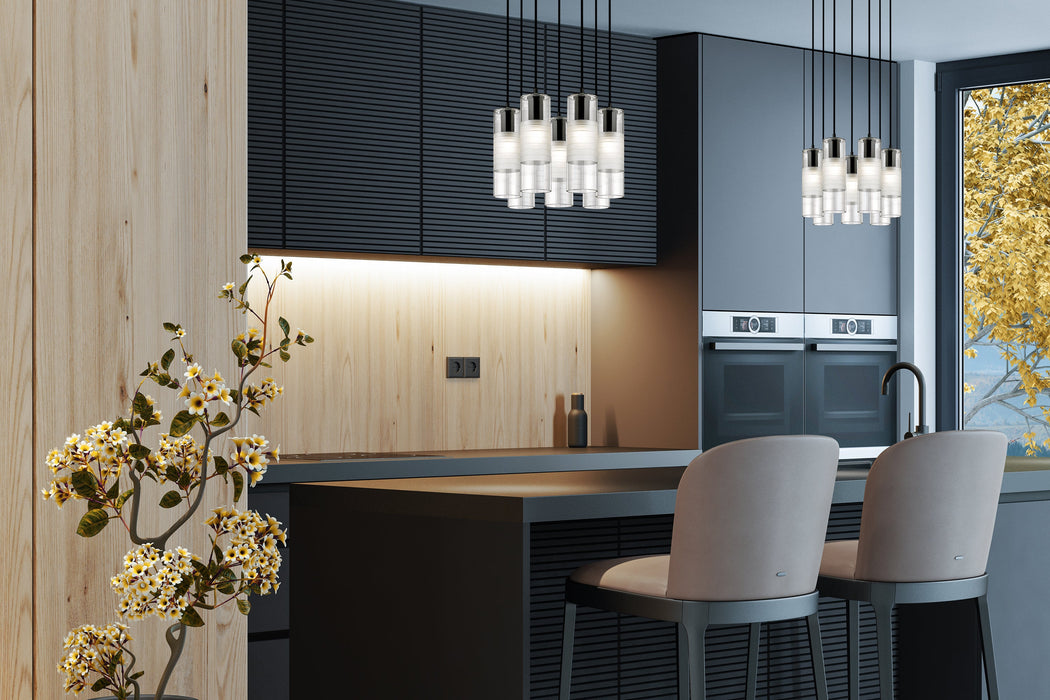 Chandelier Z-Lite 824P-7R-MB Matte Black Alton 7 Light Chandelier Z-Lite