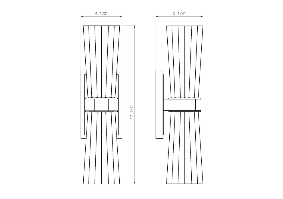 Wall Sconce Z-Lite 826-2S-MGLD Modern Gold Titus 2 Light Wall Sconce Z-Lite