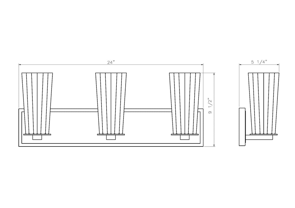 Vanity Z-Lite 826-3V-MB Matte Black Titus 3 Light Vanity Z-Lite