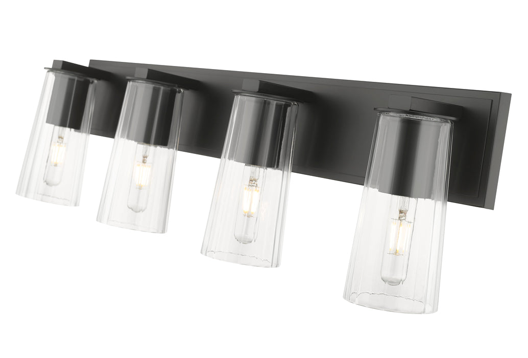 Vanity Z-Lite 826-4V-MB Matte Black Titus 4 Light Vanity Z-Lite