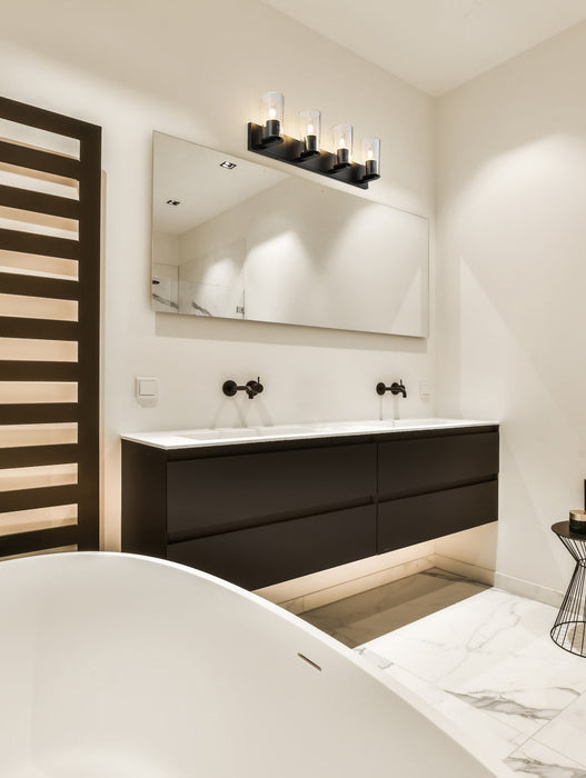 Vanity Z-Lite 826-4V-MB Matte Black Titus 4 Light Vanity Z-Lite