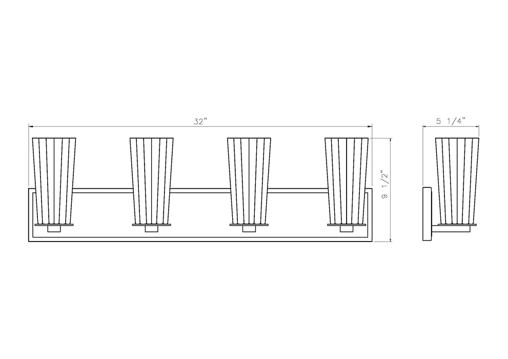 Vanity Z-Lite 826-4V-MGLD Modern Gold Titus 4 Light Vanity Z-Lite