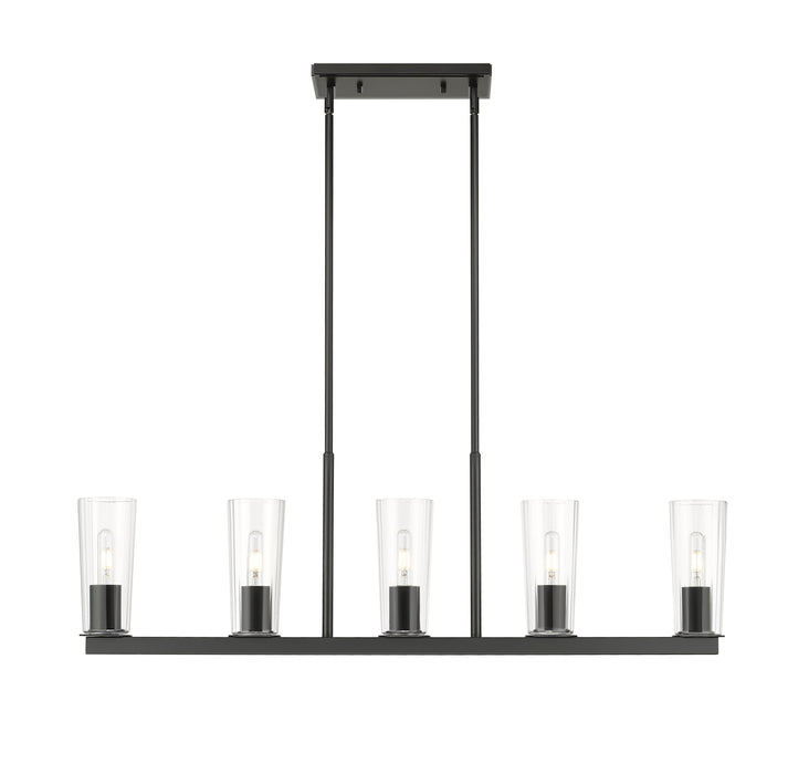 Linear Chandelier Z-Lite 826-5L-MB Matte Black Titus 5 Light Linear Chandelier Z-Lite