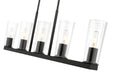 Linear Chandelier Z-Lite 826-5L-MB Matte Black Titus 5 Light Linear Chandelier Z-Lite