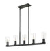 Linear Chandelier Z-Lite 826-5L-MB Matte Black Titus 5 Light Linear Chandelier Z-Lite