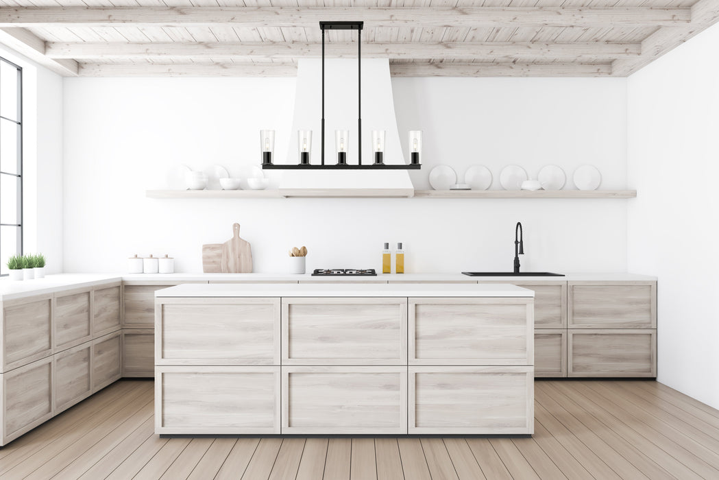 Linear Chandelier Z-Lite 826-5L-MB Matte Black Titus 5 Light Linear Chandelier Z-Lite